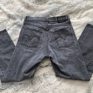 black washed levi wedgie straight jeans